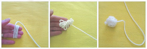 winding yarn to make homemade dryer balls