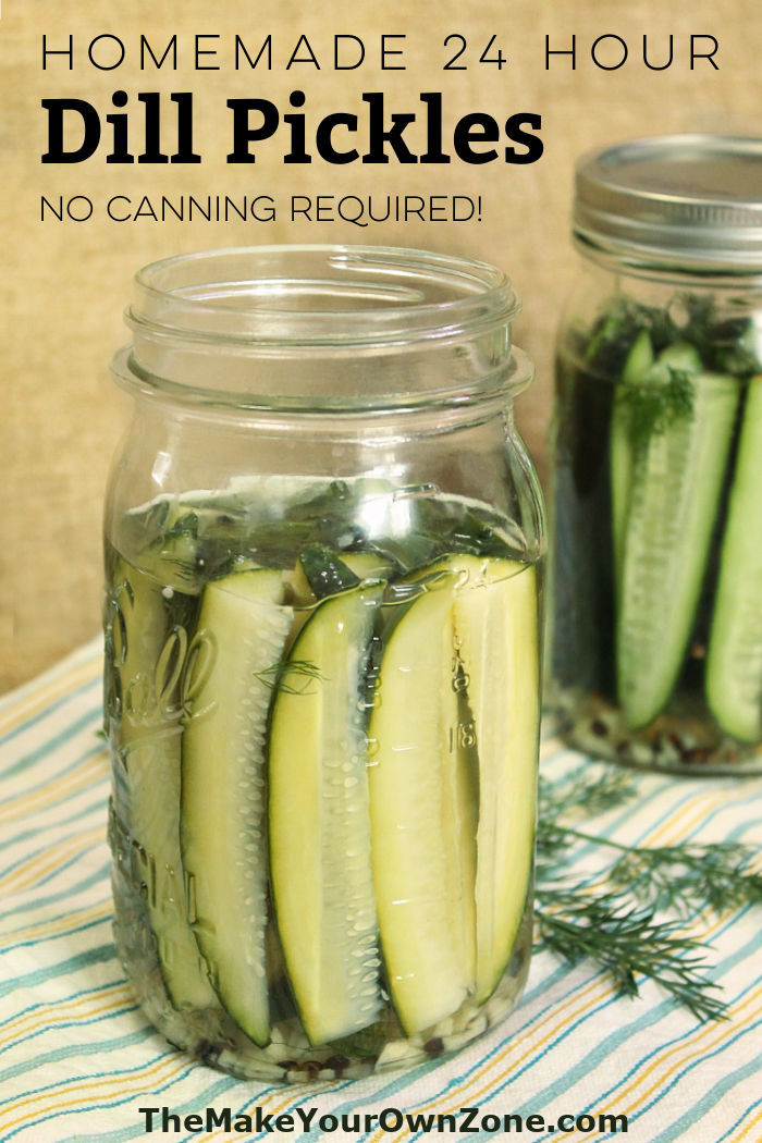 A jar of homemade refrigerator pickles