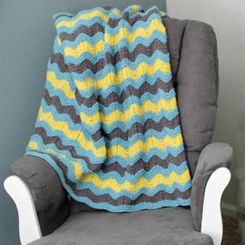 Knitting Pattern for Classic Ripple Baby Afghan
