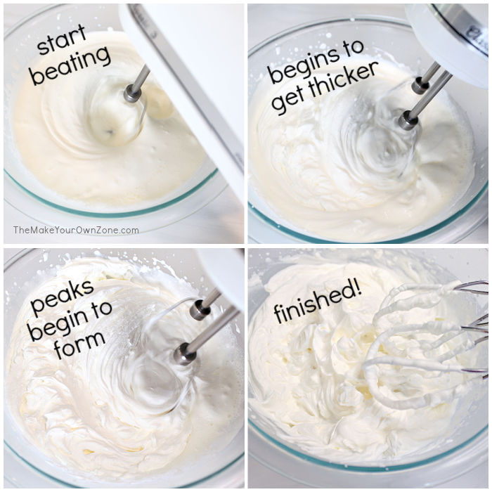 using a mixer to make homemade whipped cream
