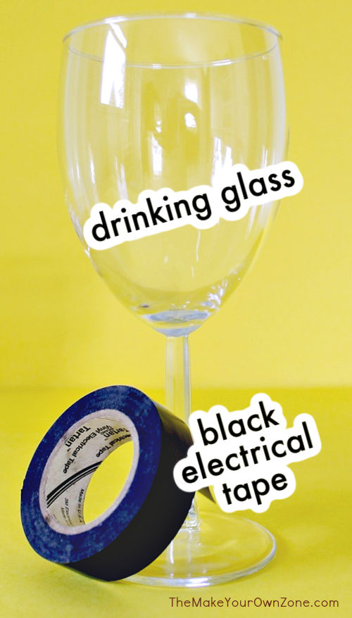 supplies needed to make Halloween pumpkin face glasses