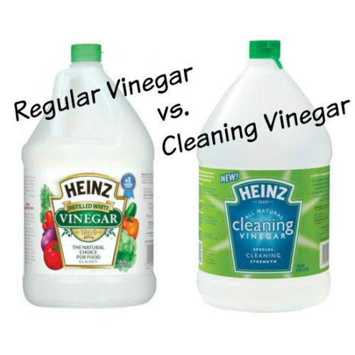 bottles of regular vinegar and cleaning vinegar