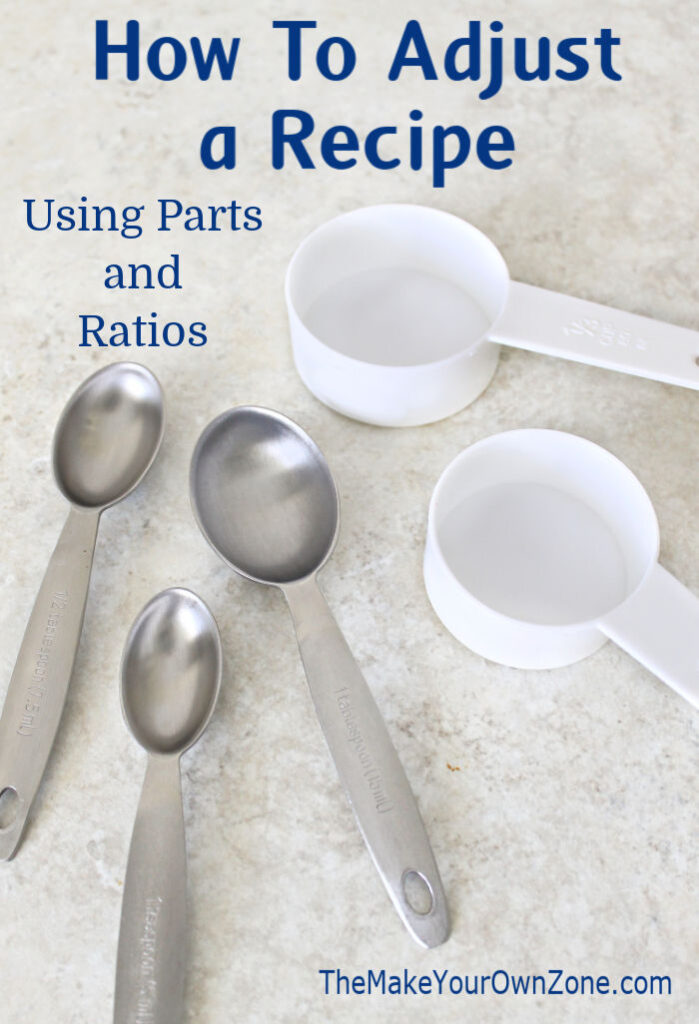 measuring cups and measuring spoons for adjustment a recipe size