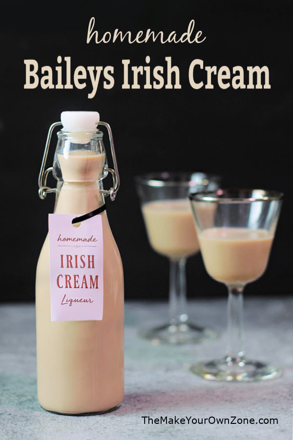 Homemade Baileys Irish Cream in a bottle