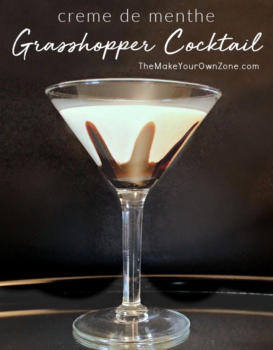 a grasshopper cocktail made with creme de menthe
