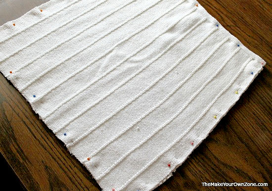 sewing a sweater pillow