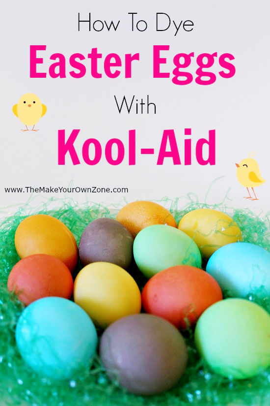Colorful Easter eggs dyed using Kool-Aid
