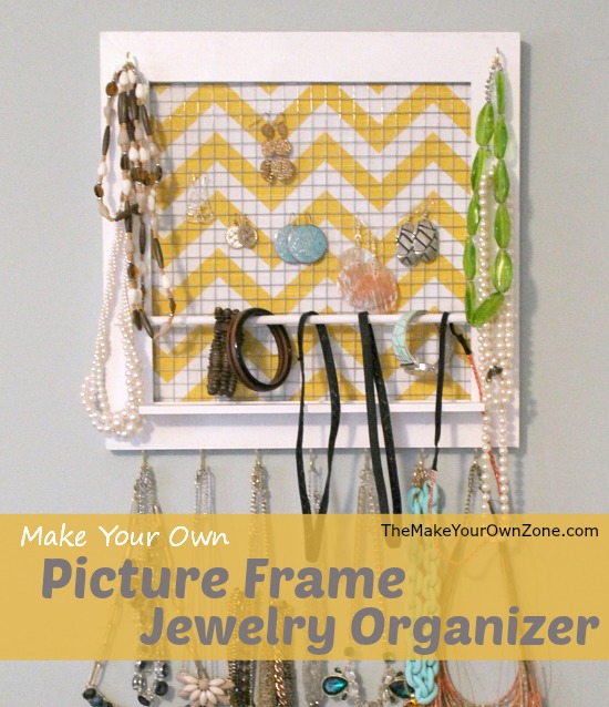How to make a picture frame jewelry organizer