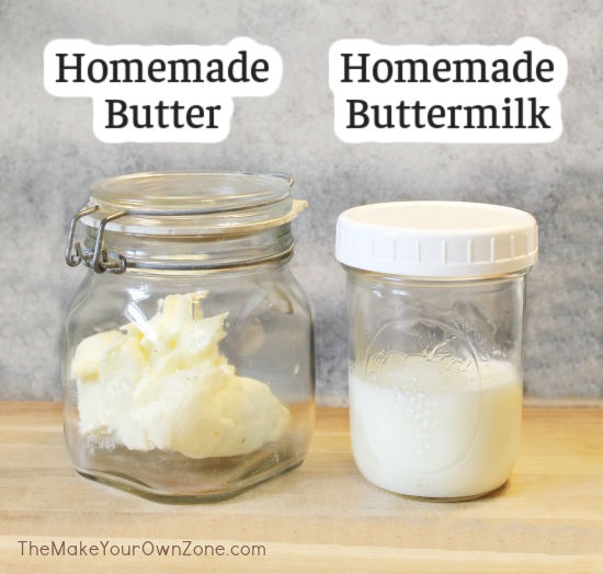 homemade butter and buttermilk