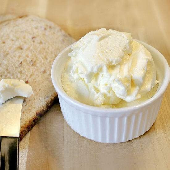 A bowl of homemade butter