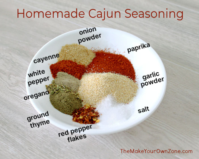 spices used for a homemade cajun seasoning blend