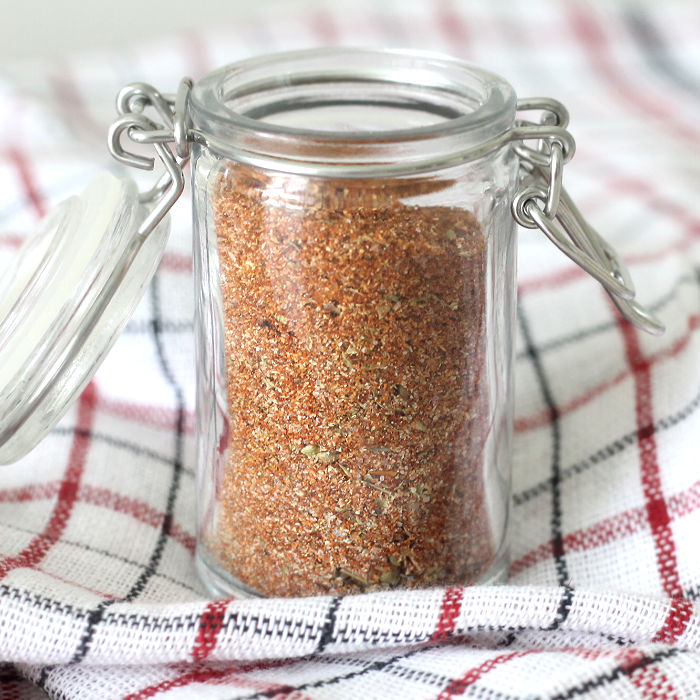 a jar of homemade cajun spice blend