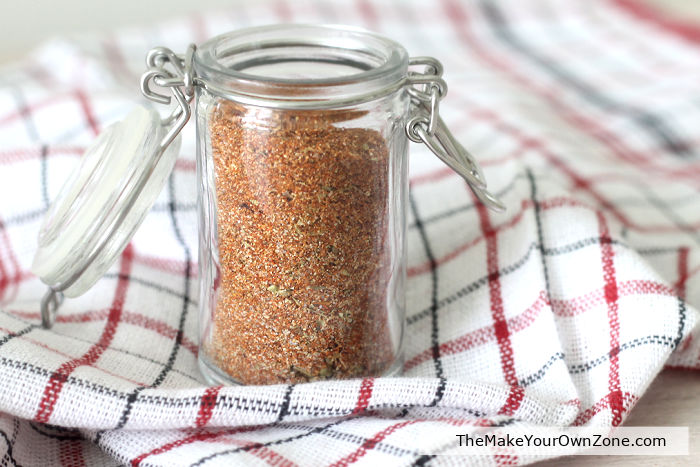 a jar of homemade cajun seasoning