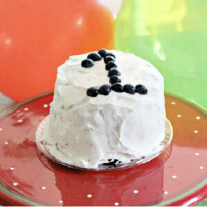 A smash cake for a one year old birthday party