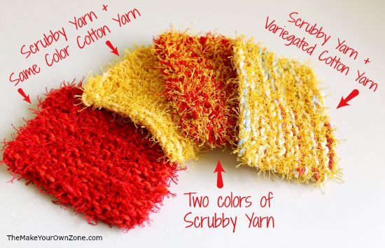 Scrubbie Knitting Pattern using Red Heart Scrubby Yarn