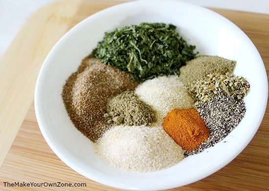 spices to make a homemade vegetable seasoning