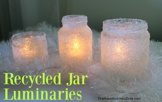 Put your recycled jars to good use with this quick and easy (and cheap!) homemade luminaries.