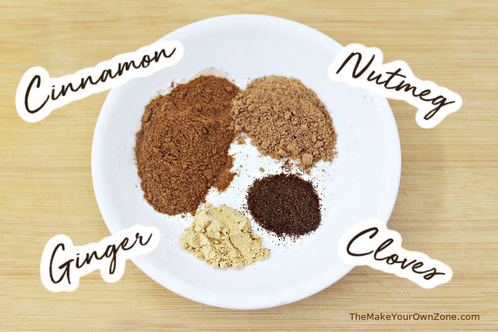 Spices used to make homemade pumpkin pie spice blend