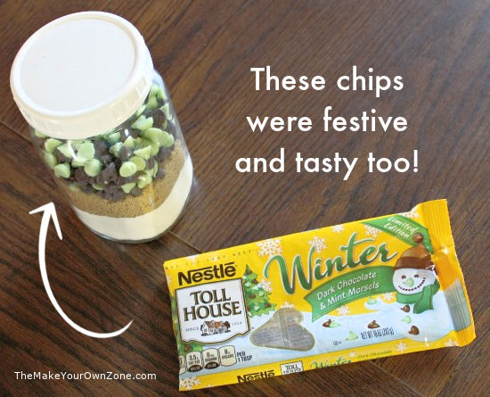 using chips in a holiday layered jar mix