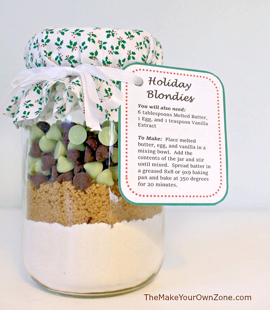 A layered holiday baking mix in a canning jar