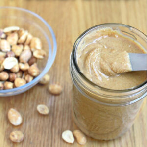 a jar of homemade peanut butter