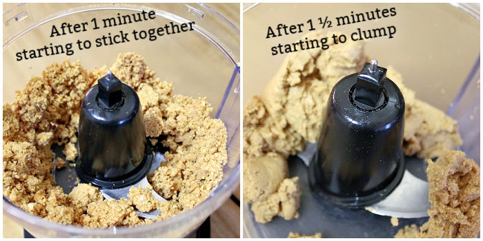 making peanut butter in a food processor