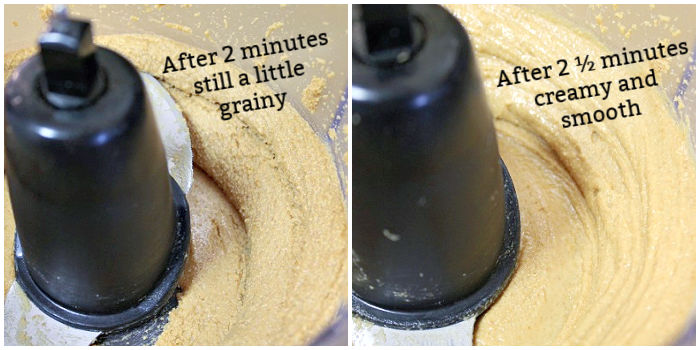 making peanut butter in a food processor