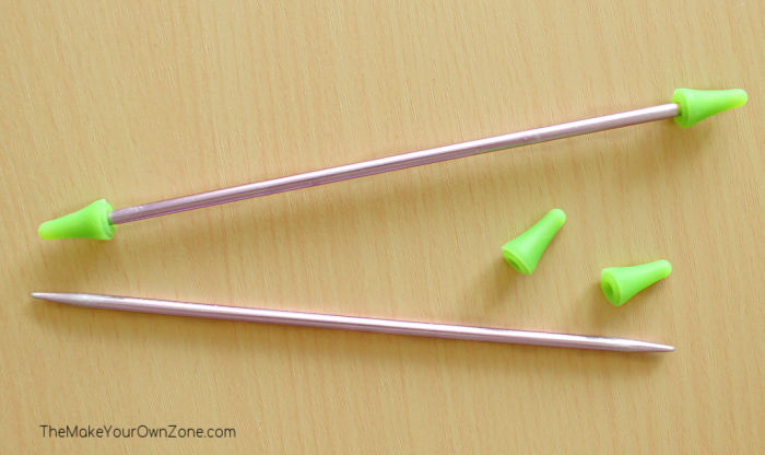 double pointed knitting needles with point protectors