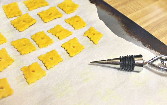 making homemade cheezit crackers