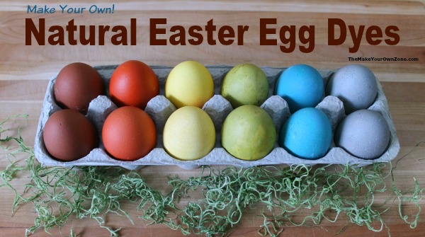 Homemade natural Easter egg dyes - easy to make with food from the kitchen. Includes printable pdf document with instructions too!