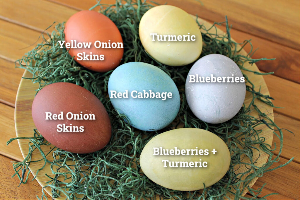Naturally dyed easter eggs
