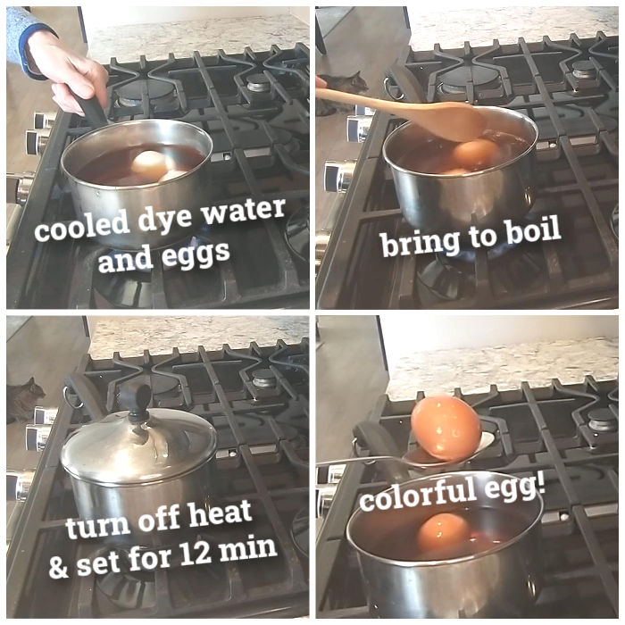 Making homemade dye for easter eggs
