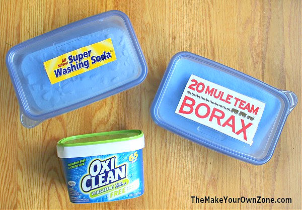 ingredients for making a homemade laundry powder