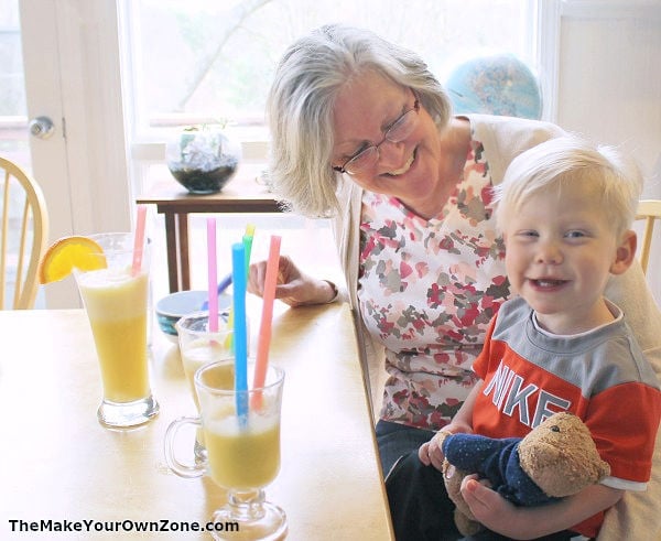 drinking homemade orange julius drinks