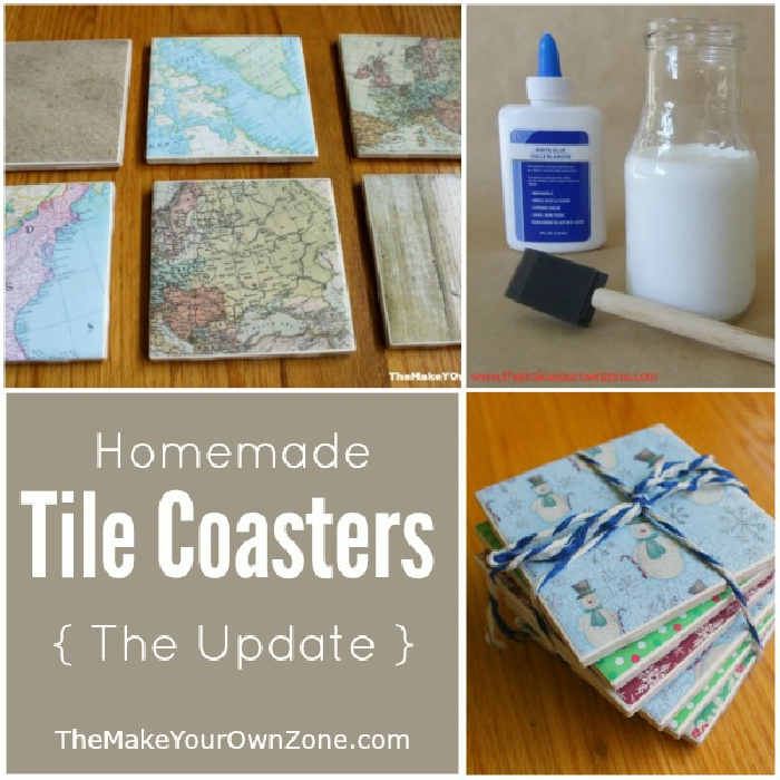 homemade tile coasters