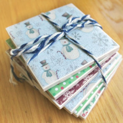 homemade tile coasters