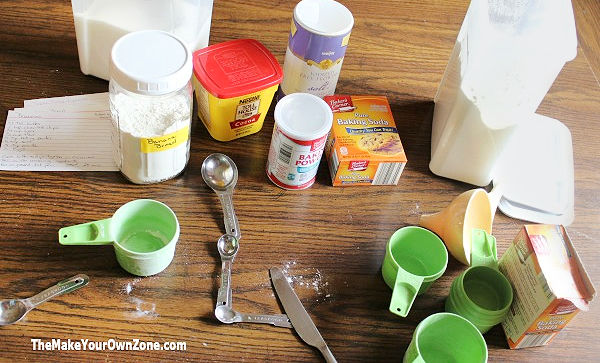 ingredients to make homemade baking mixes