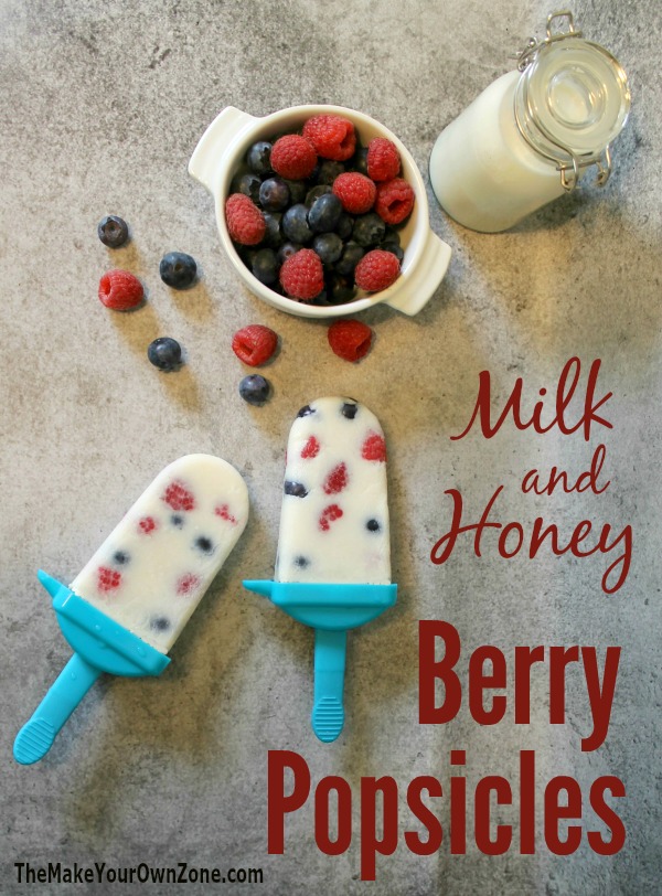 Milk and Honey Berry Popsicles | Healthy ingredients with a patriotic theme!