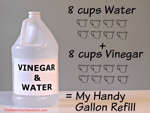 How to make a gallon sized refill of a homemade vinegar and water cleaner