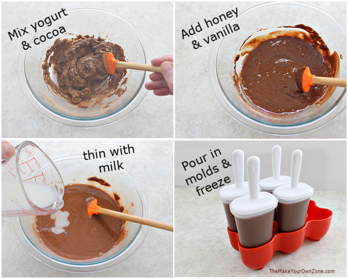 Steps to make homemade fudgesicles