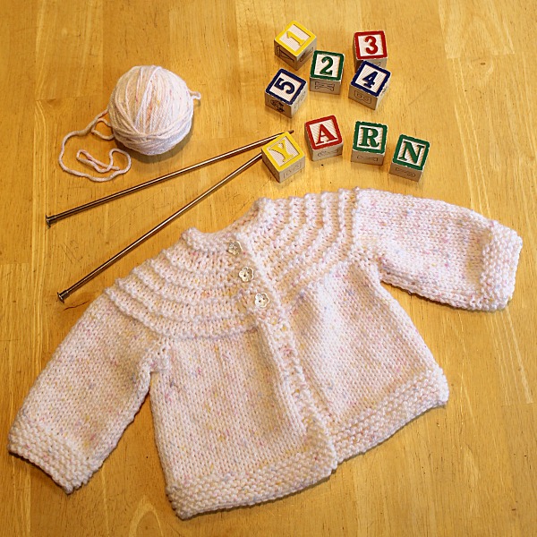 Knit a 5 Hour Baby Sweater with this free knitting pattern