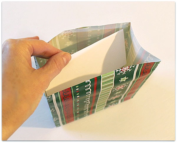making a gift bag from wrapping paper