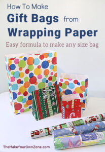 Gift bags made from wrapping paper