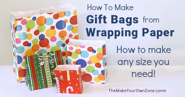 gift bags made using wrapping paper