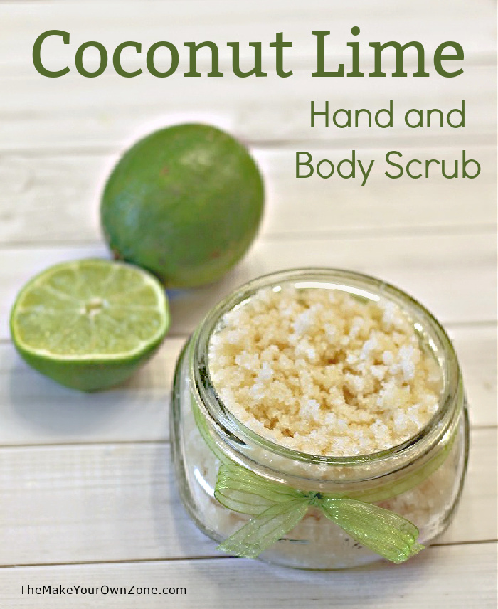 homemade coconut lime hand scrub
