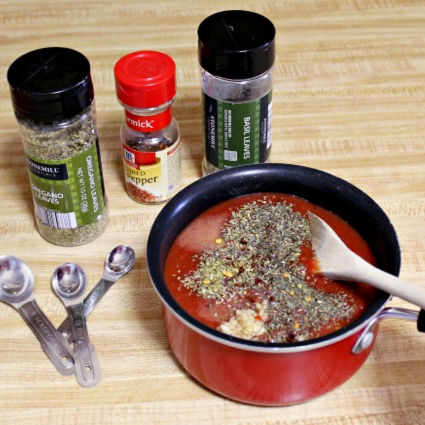 making spaghetti sauce