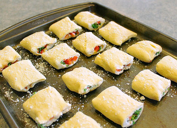 making parmesan bites appetizers