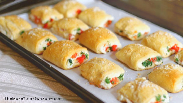 parmesan bites appetizer on a sheet pan