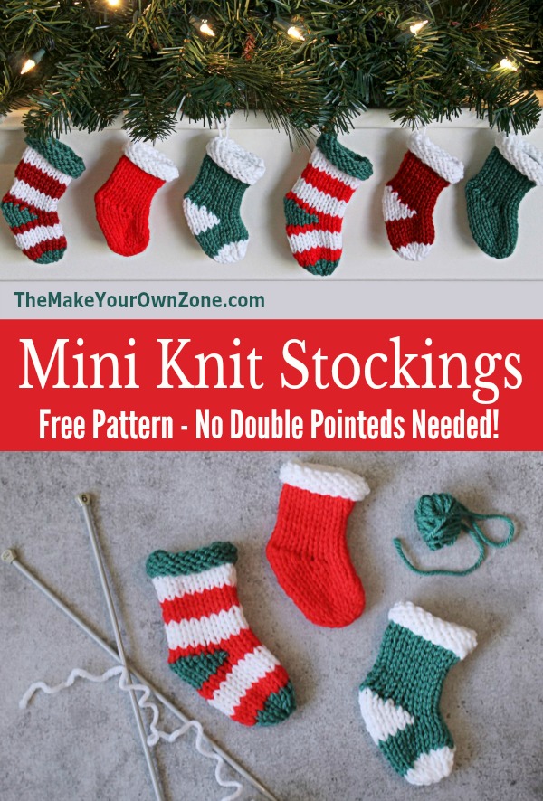 Mini Knit Stockings for 2 needles - Free Knitting Pattern