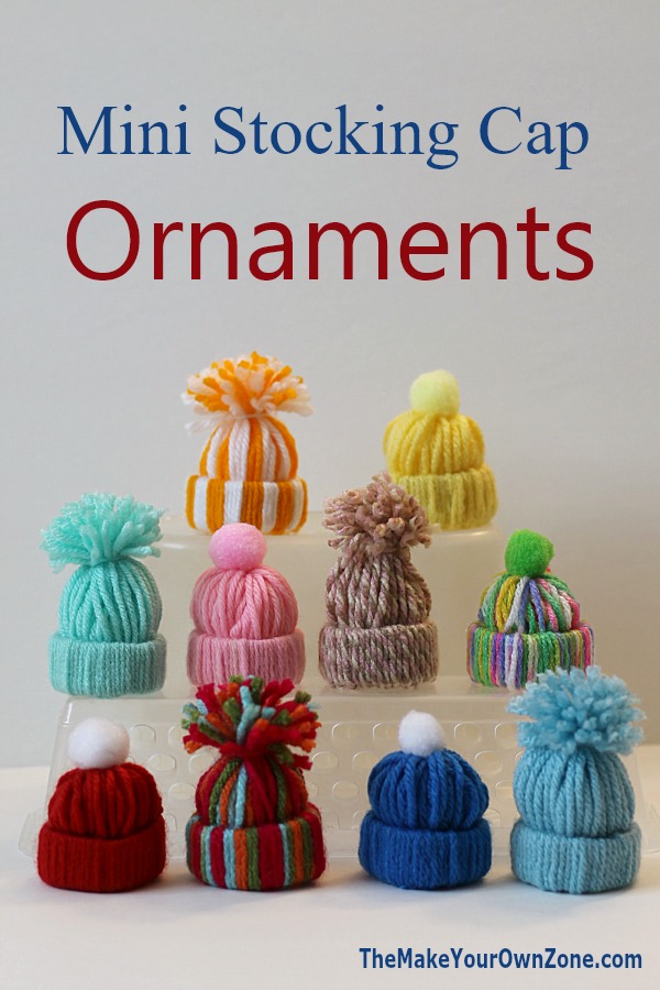 Easy Yarn Craft - Mini Stocking Cap Ornaments - A fun kids craft too!